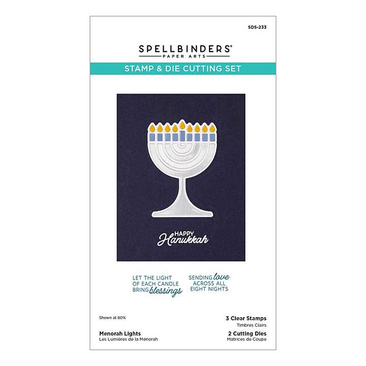 Spellbinders Menorah Lights Stamp and Die Set
