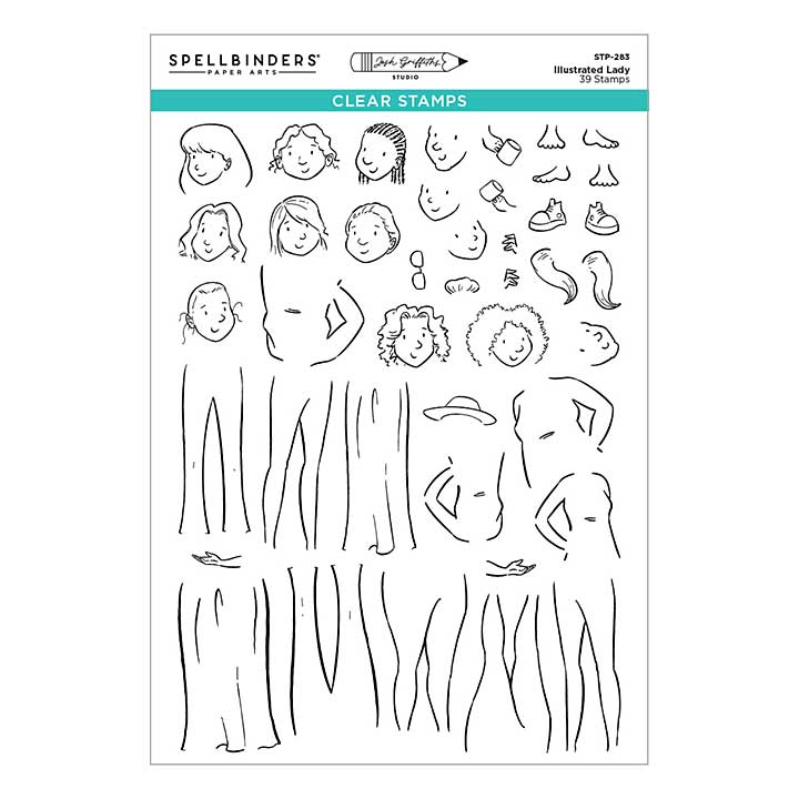 Spellbinders Illustrated Lady Clear Stamp Set by Josh Griffiths Studio