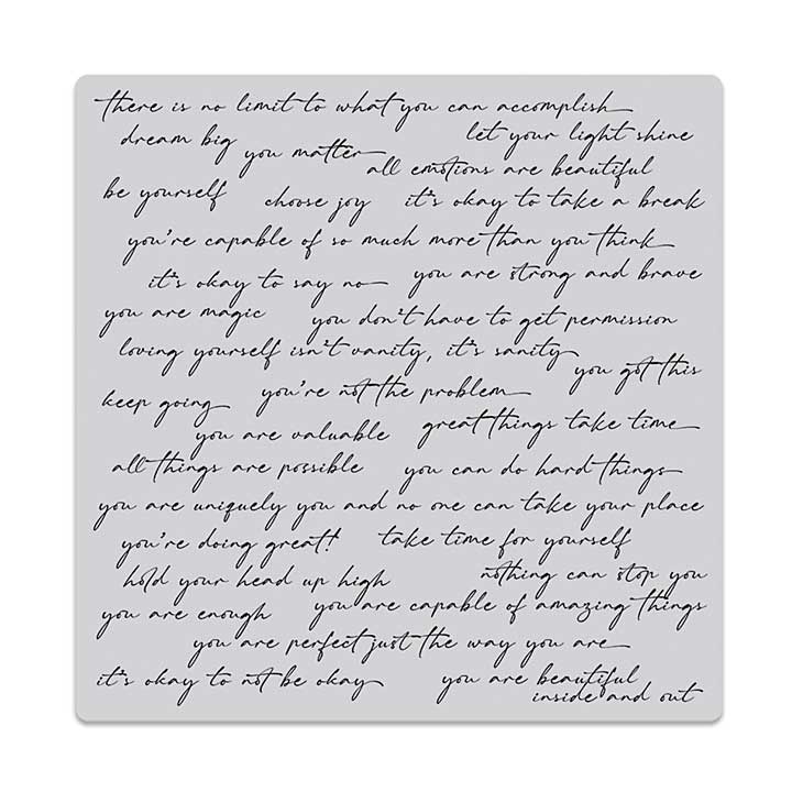 Spellbinders Hero Arts Positive Script Bold Prints Cling Rubber Stamp