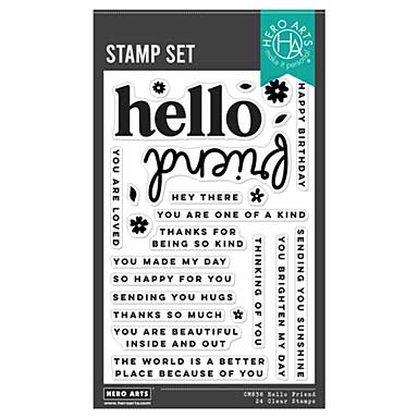 Spellbinders Hero Arts Hello Friend Clear Stamp Set