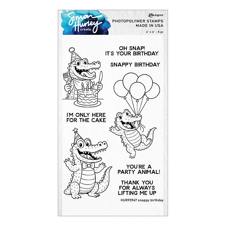 Spellbinders Ranger Snappy Birthday Clear Stamp Set by Simon Hurley create