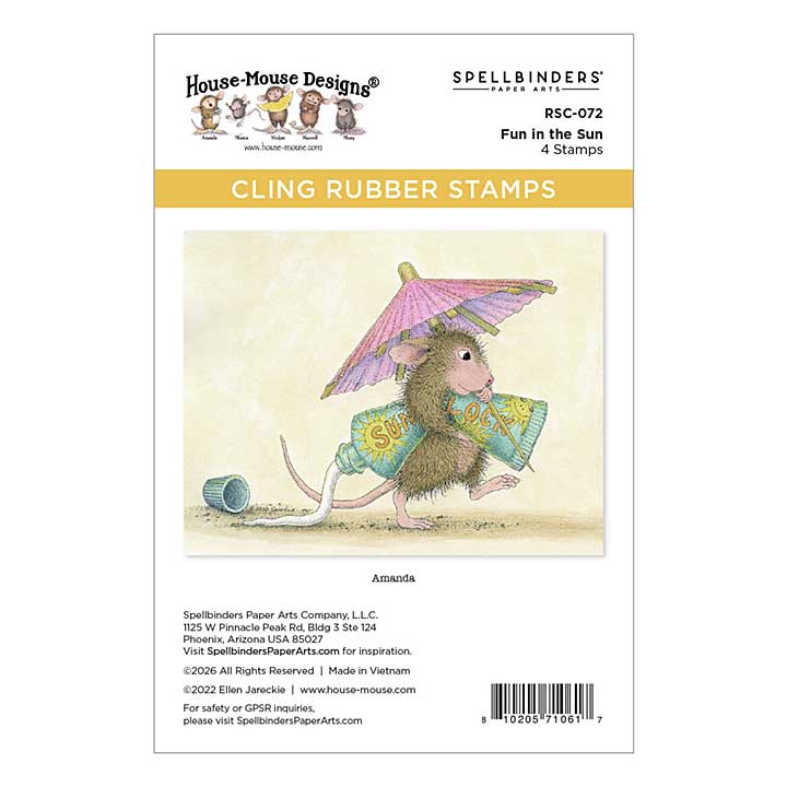 Spellbinders House-Mouse Fun in the Sun Cling Rubber Stamp Set