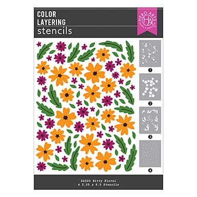 Spellbinders Hero Arts Bitty Floral Layering Stencils