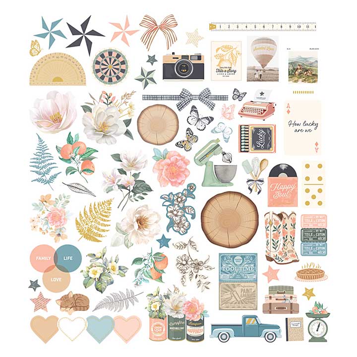 Spellbinders Rosies Studio Clementine Diecut Cardstock Ephemera