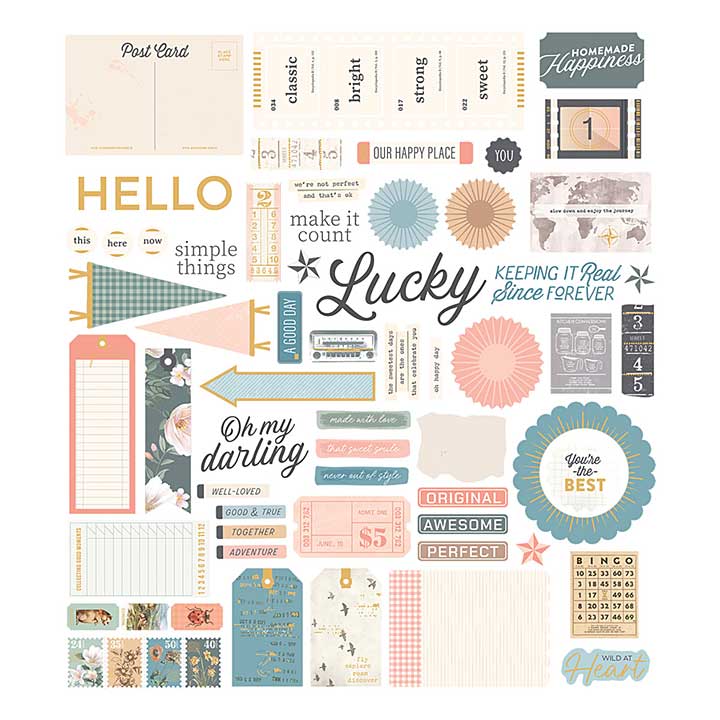 Spellbinders Rosies Studio Clementine Diecut Cardstock Sentiments