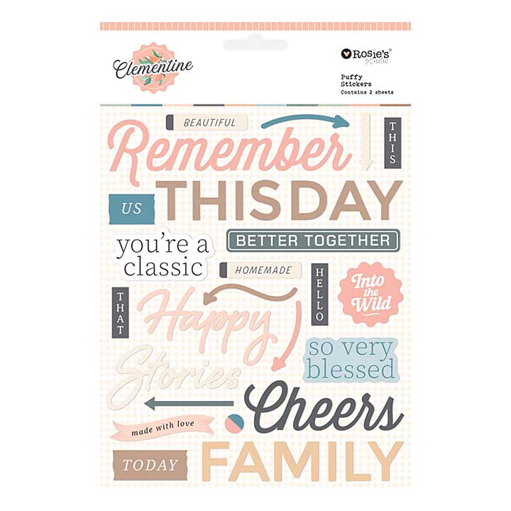 Spellbinders Rosies Studio Clementine Puffy Stickers