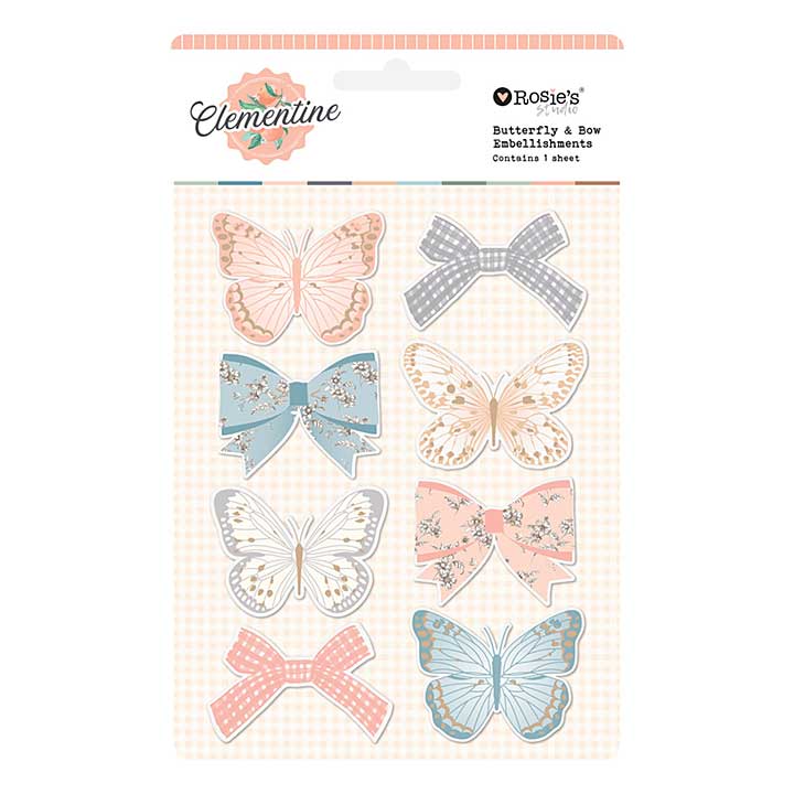 Spellbinders Rosies Studio Clementine Butterfly and Bow Embellishments