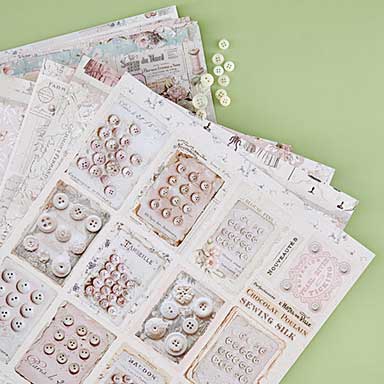 Prima Buttons & Keepsakes by Frank Garcia 12 x 12\" Paper Pad