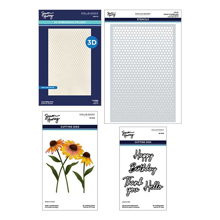 Spellbinders Cascading Coneflowers I Want It All Bundle by Simon Hurley
