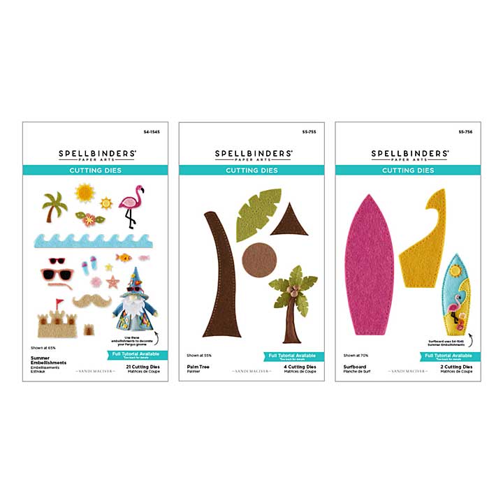 Spellbinders 3D Felt Decor Summer I Want It All Bundle by Sandi MacIver