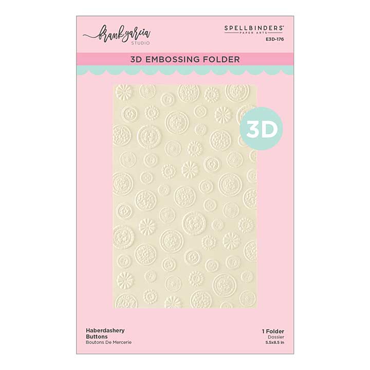 Spellbinders Haberdashery Buttons 3D Embossing Folder by Frank Garcia