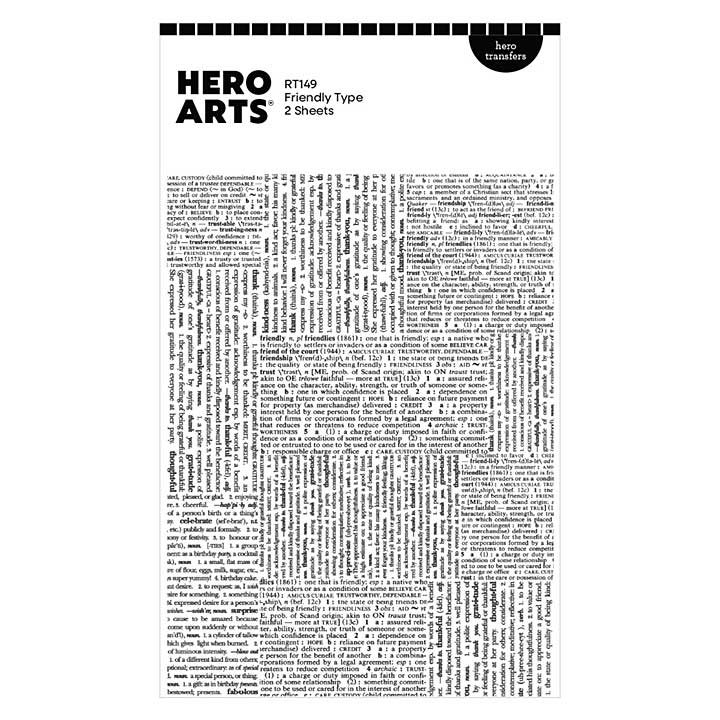 Spellbinders Hero Arts Friendly Type Hero Transfers