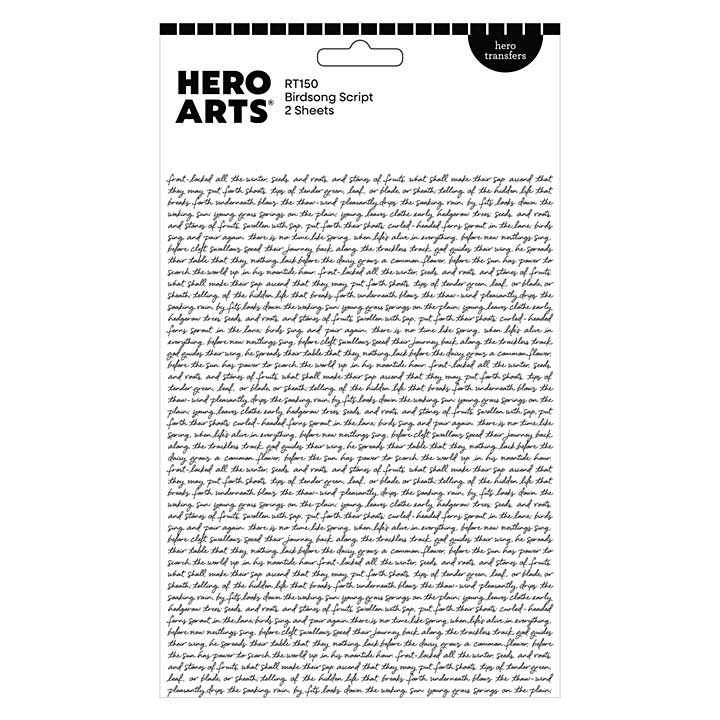 Spellbinders Hero Arts Birdsong Script Hero Transfers