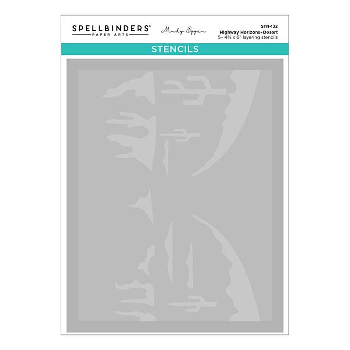 Spellbinders Highway Horizons-Desert Layered Stencils by Mindy Eggen