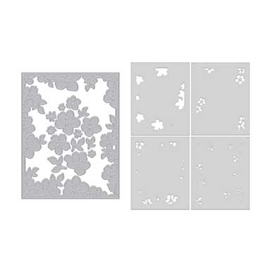 Spellbinders Floral Frame Die and Stencil Bundle