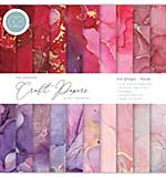 Craft Consortium Essential Craft Papers 6x6 Inch Paper Pad Ink Drops Rose