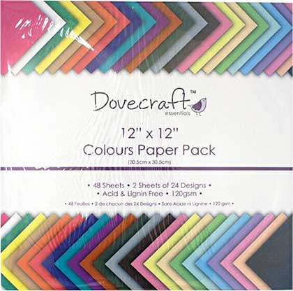 SO: 12X12 Paper Pack Colours Value 48 Sheets