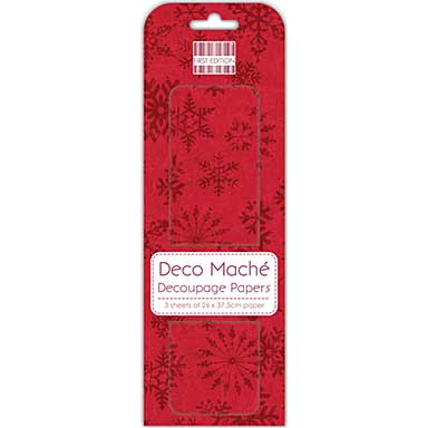 SO: Deco Mache Paper - Red Snowflakes (3pk)