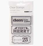 SO: Kaiser Craft - Clear Stamps - Holly Bright Cheers