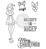 SO: Julie Nutting Mixed Media Cling Rubber Stamps 4x6 - Merry Nice .75x1.25 To 1.25x4.25