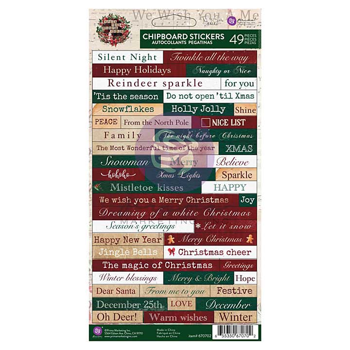 SO: Prima Marketing From the North Pole Chipboard Stickers (49pcs)