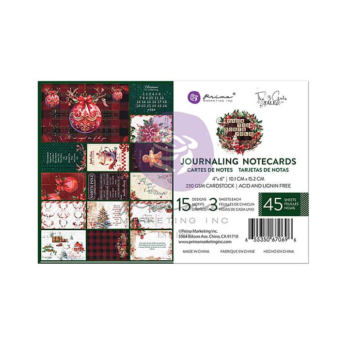 Prima Marketing From the North Pole 4x6 Inch Journaling Cards