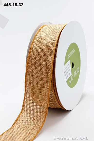 SO: May Arts Wired Burlap Faux Ribbon - Antique Gold