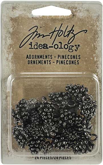 SO: Idea-Ology Metal Adornments - Antique Nickel Pinecones (24pk)