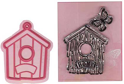 SO: Marianne Design Collectables Dies with Stamps - Birdhouse, Home and Butterfly