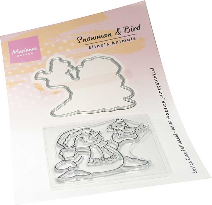 Marianne Design Clear Stamp and Die Elines Animals Snowman and Bird