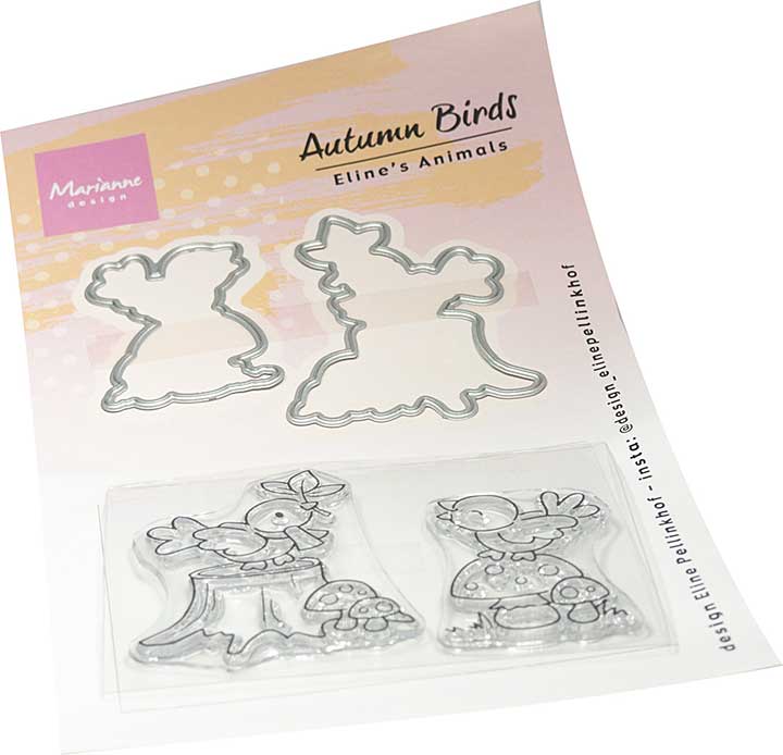 Marianne Design Clear Stamp and Die Elines Animals Autumn Birds