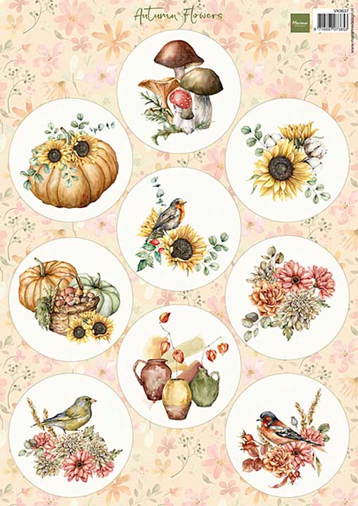 Marianne Design Decoupage Sheet A4 Autumn Flowers