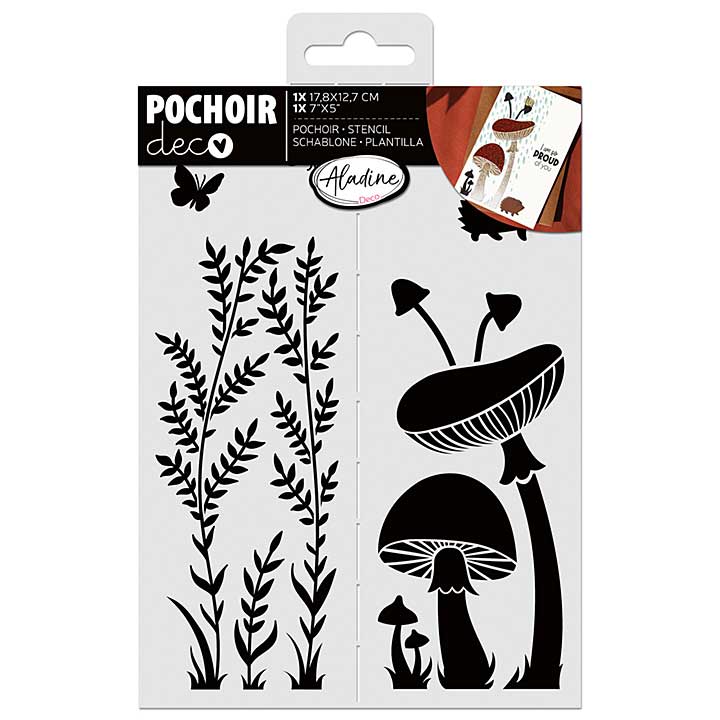 SO: Aladine Stencil 18x13cm Herb Mushroom