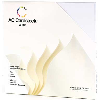 SO: American Crafts Textured Cardstock Pack 12x12 60pk - Solid White