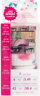 SO: Jane Davenport Mixed Media - Faces Washi Tape (7 rolls, 6 yd)