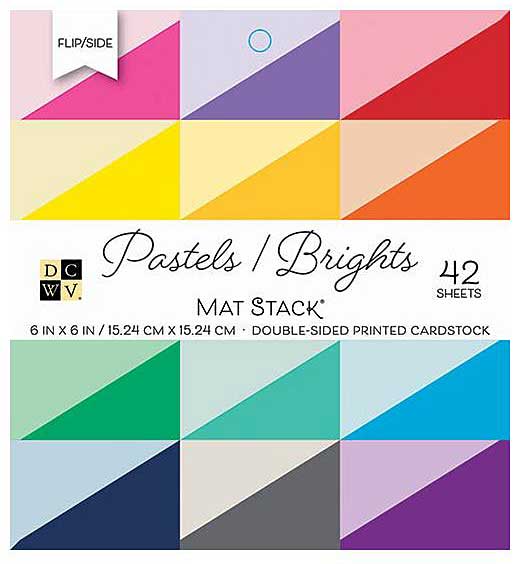DCWV Double-Sided Cardstock Stack 6X6 42pk - FlipSide Pastels & Brights Solid