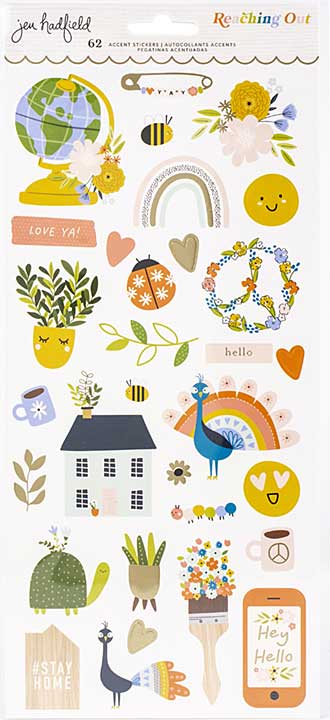 Jen Hadfield Reaching Out Cardstock Stickers 6X12 62pk - Icons
