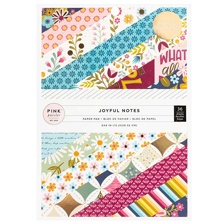 American Crafts Pink Paislee Joyful Notes 6x8 Inch Paper Pad (34030801)