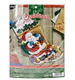 SO: Santas Visit Stocking Felt Applique Kit - 18inch Long