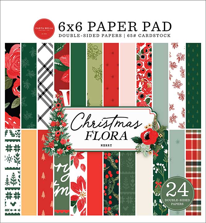 Carta Bella Merry Christmas Flora 6x6 Inch Paper Pad