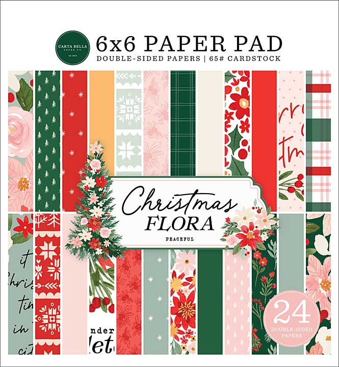 Carta Bella Peaceful Christmas Flora 6x6 Inch Paper Pad