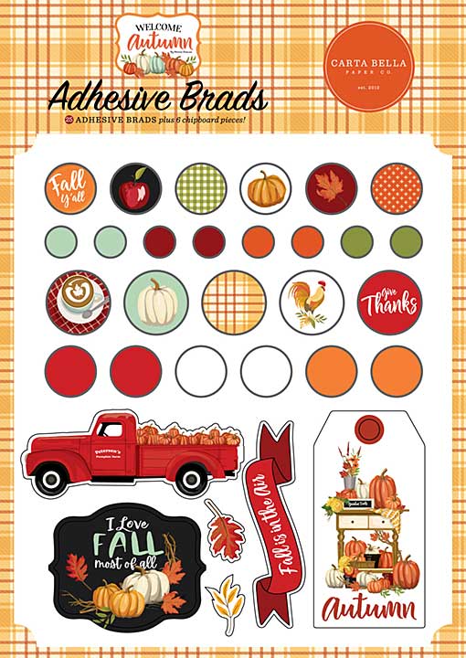 Carta Bella Welcome Autumn Adhesive Brads