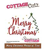 Scrapping Cottage Merry Christmas Phrase with Tree