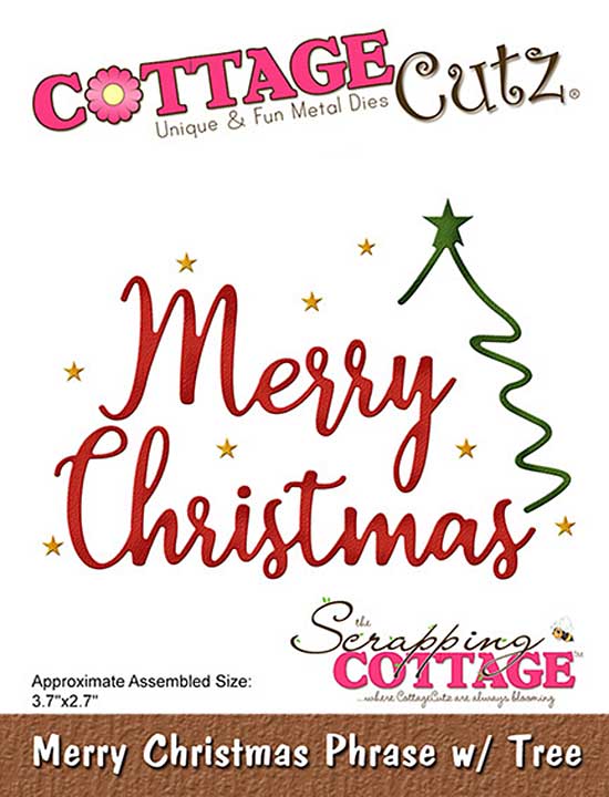 Scrapping Cottage Merry Christmas Phrase with Tree