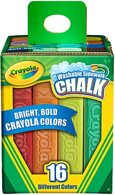 SO: Crayola Washable Sidewalk Chalk - Assorted Colors 16pk