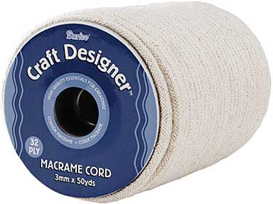 SO: Macrame Cord 32-Ply 3mm x 50yd - Natural Cotton