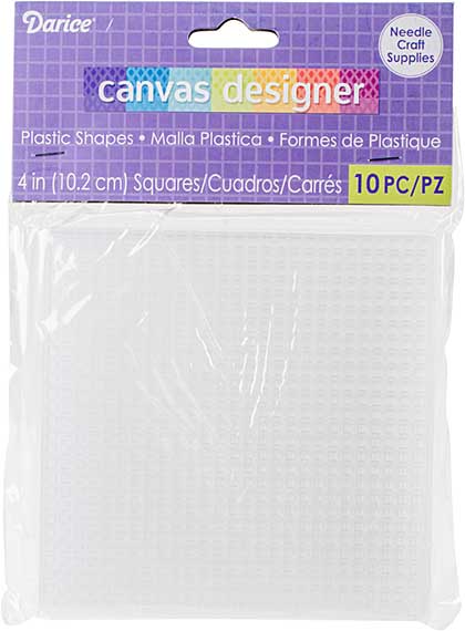 SO: Darice Plastic Canvas Shapes - Squares 4 inch Clear (7 Count 10pk)