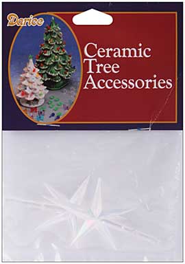SO: Ceramic Christmas Tree Stars 2.75X1.875 2pk - Iridescent