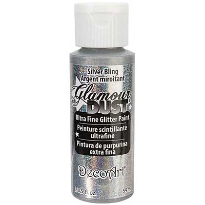 SO: Glamour Dust Glitter Paint 2oz - Silver Bling