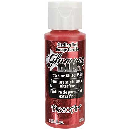 SO: Glamour Dust Glitter Paint 2oz - Sizzling Red